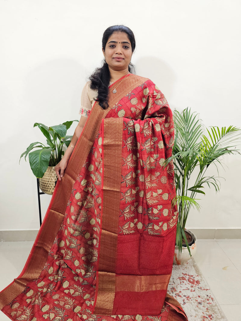 Pure Chanderi Butter Silk - Red