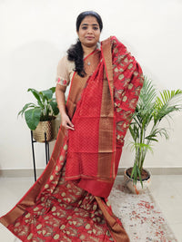 Pure Chanderi Butter Silk - Red