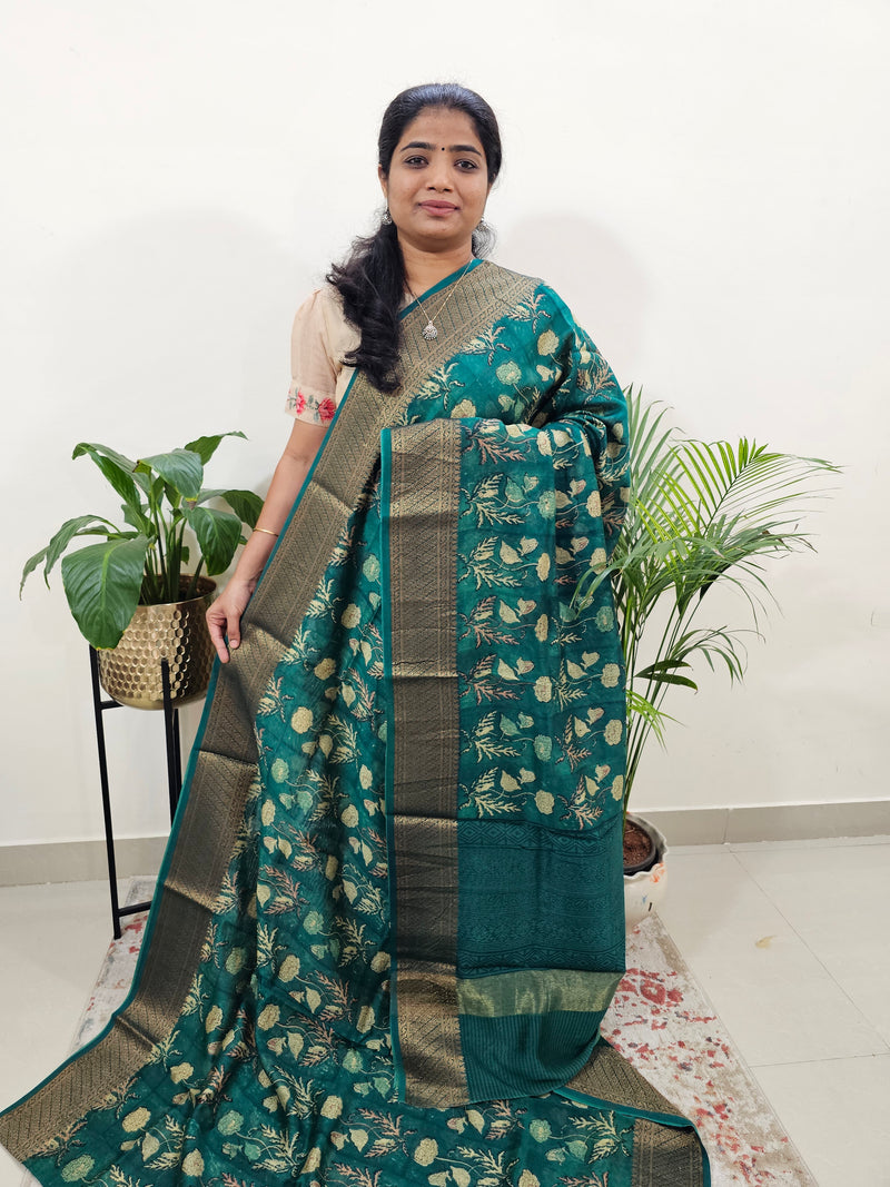 Pure Chanderi Butter Silk - Green