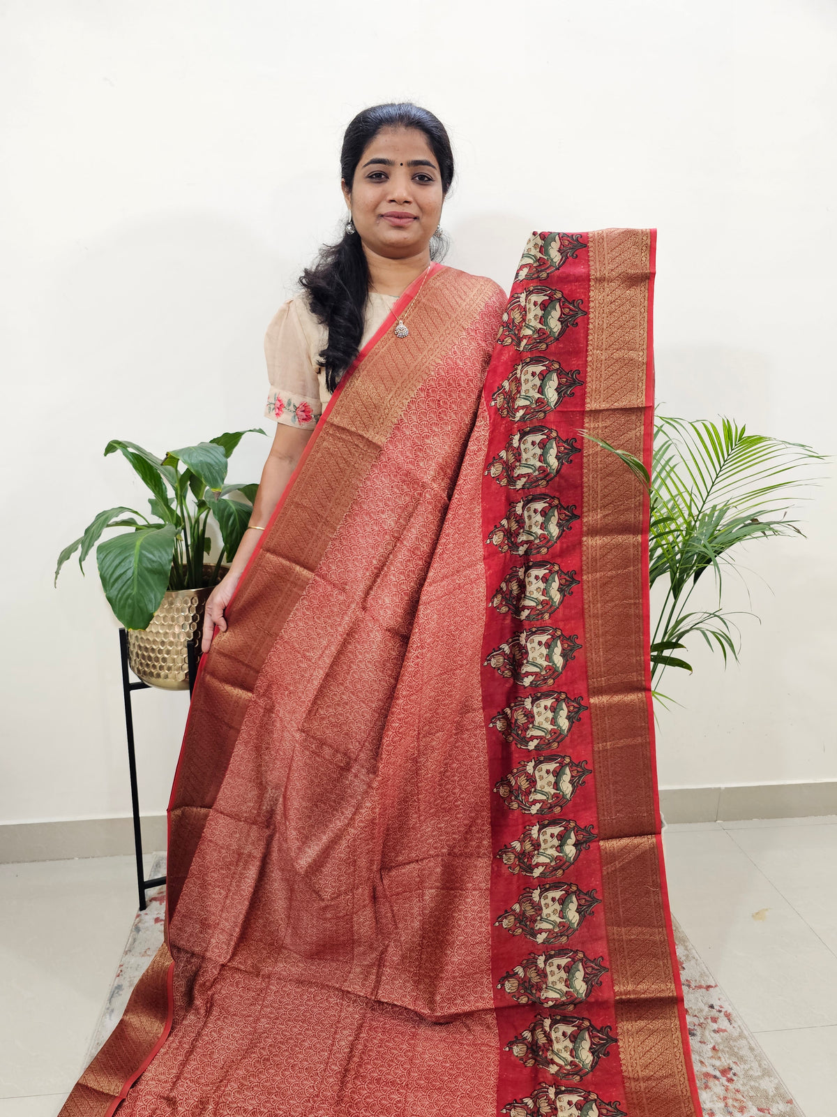 Pure Chanderi Butter Silk - Red