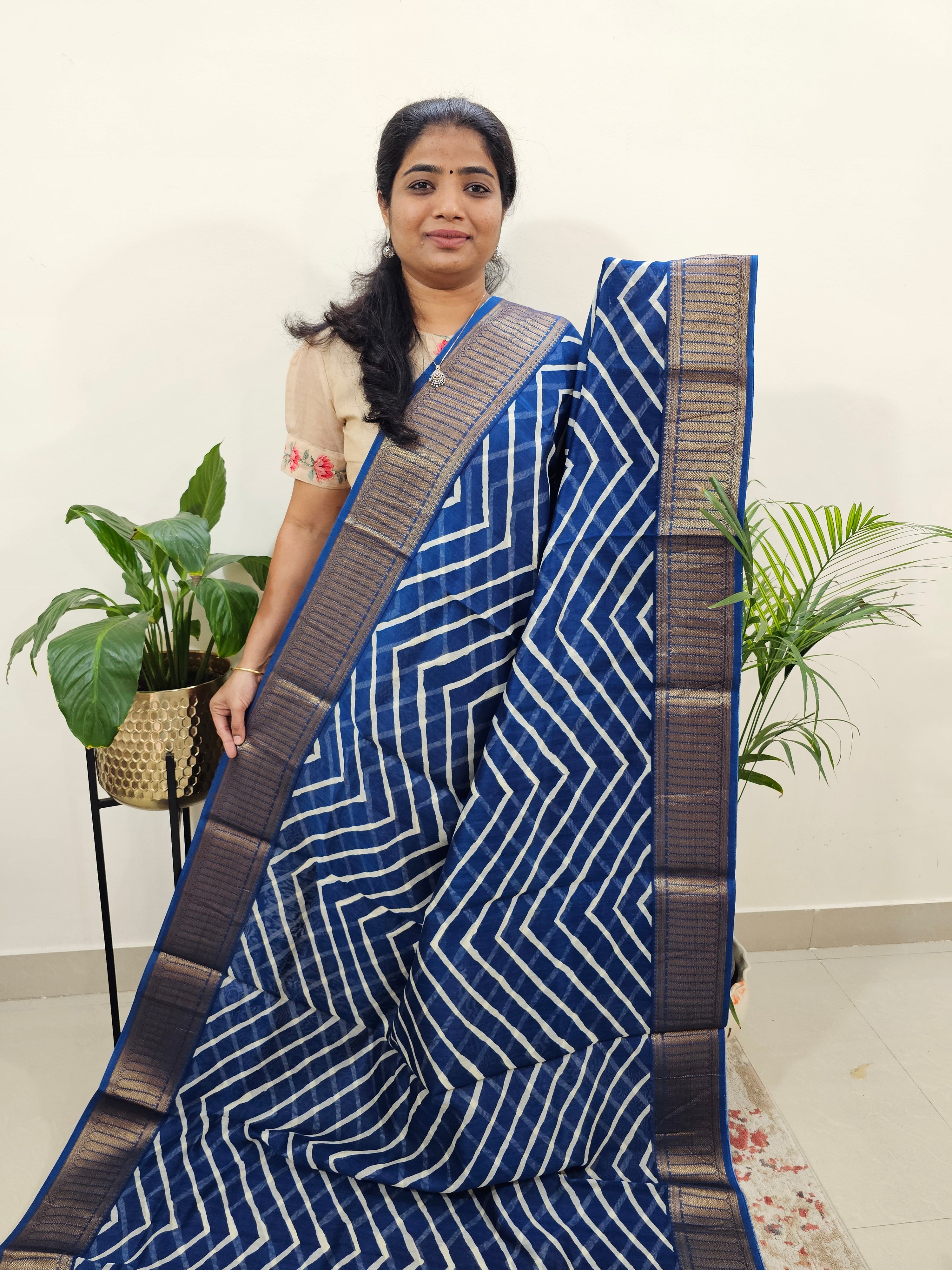 Pure Chanderi Butter Silk - Blue – Looms Legacy
