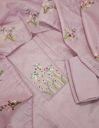 Semi Kota Unstitched Salwar Suit - Lavender