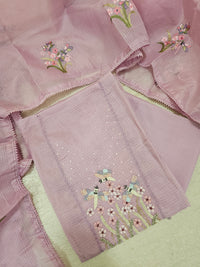 Semi Kota Unstitched Salwar Suit - Lavender