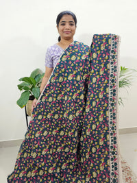 Cotton Kalamkari Saree - Peacock Green