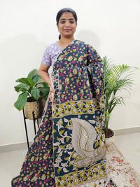 Cotton Kalamkari Saree - Peacock Green