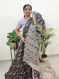 Cotton Kalamkari Saree - Peacock Green