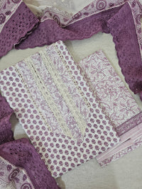 Cotton Unstitched Salwar - Purple