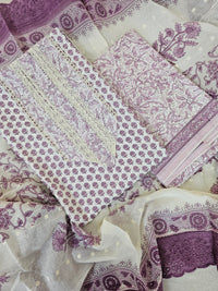 Cotton Unstitched Salwar - Purple
