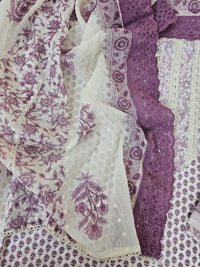 Cotton Unstitched Salwar - Purple