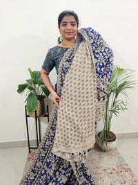 Cotton Kalamkari Saree - Blue