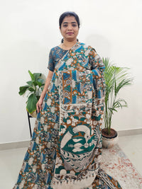 Cotton Kalamkari Saree - Green