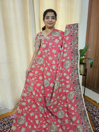 Cotton Kalamkari Saree - Peach