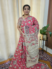 Cotton Kalamkari Saree - Peach