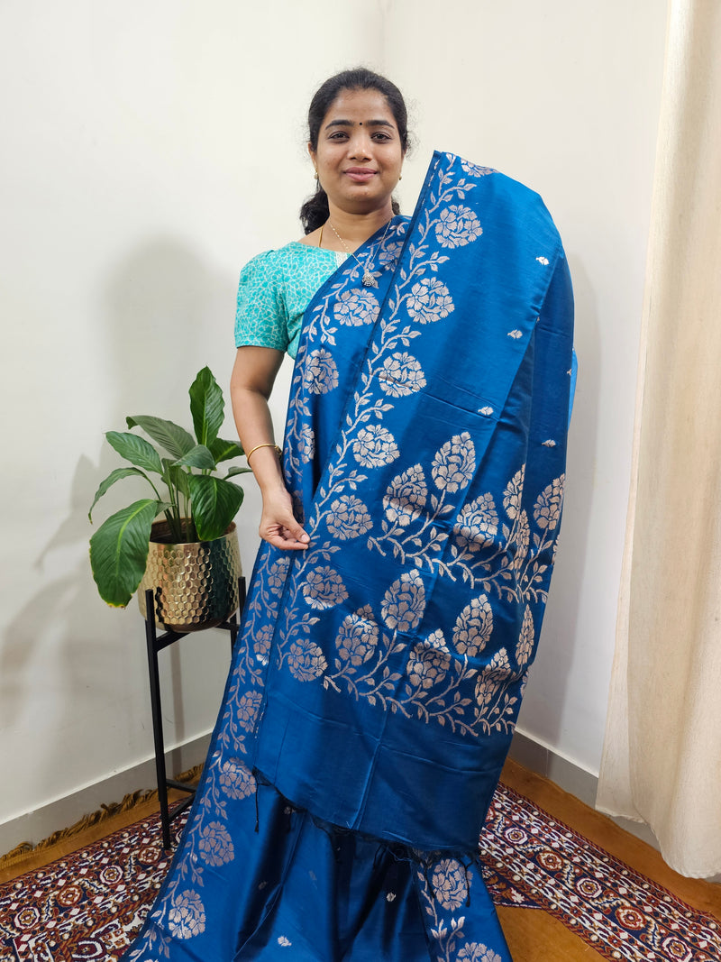 Semi Soft Silk Saree - Blue