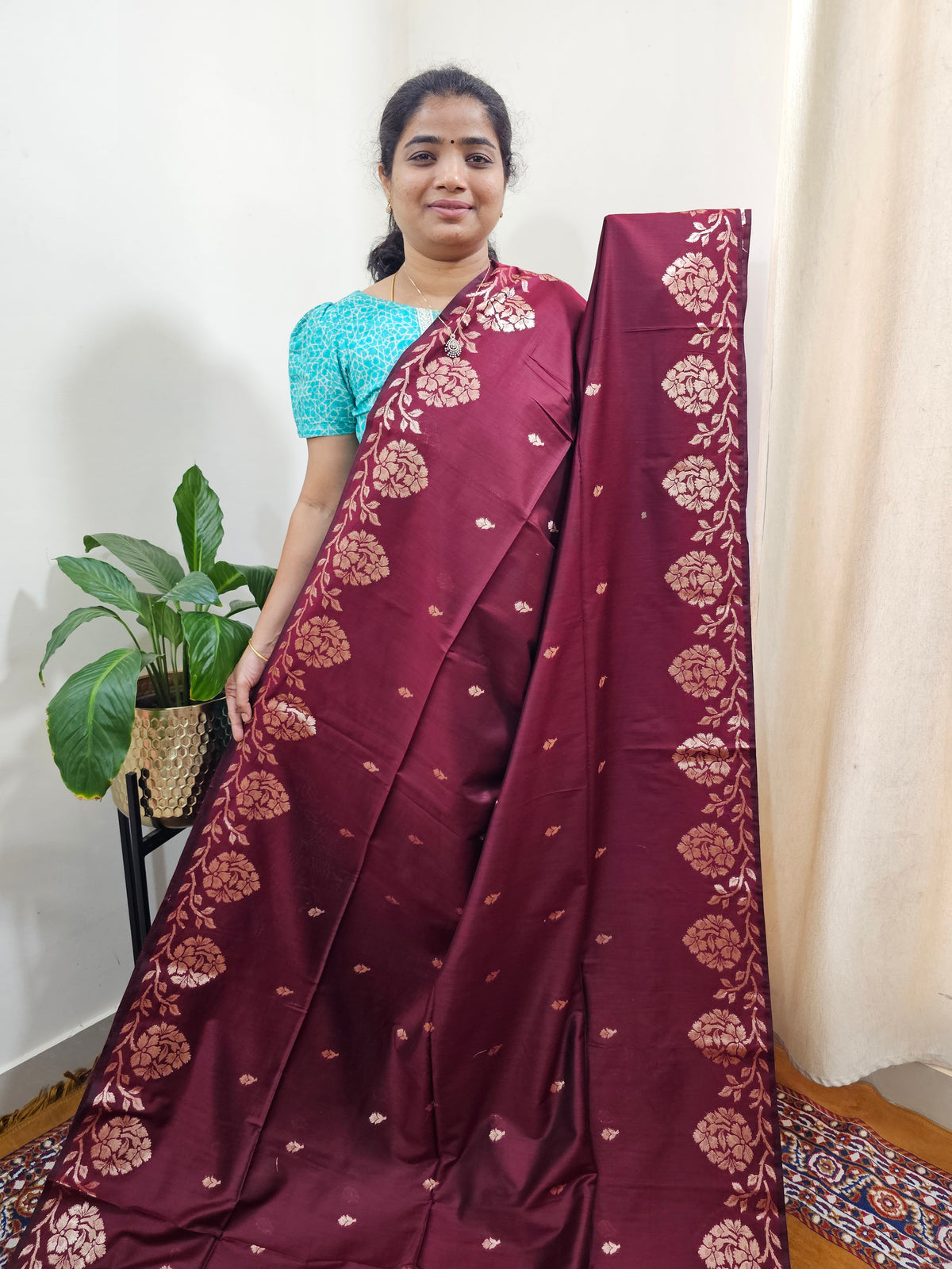 Semi Soft Silk Saree - Maroon