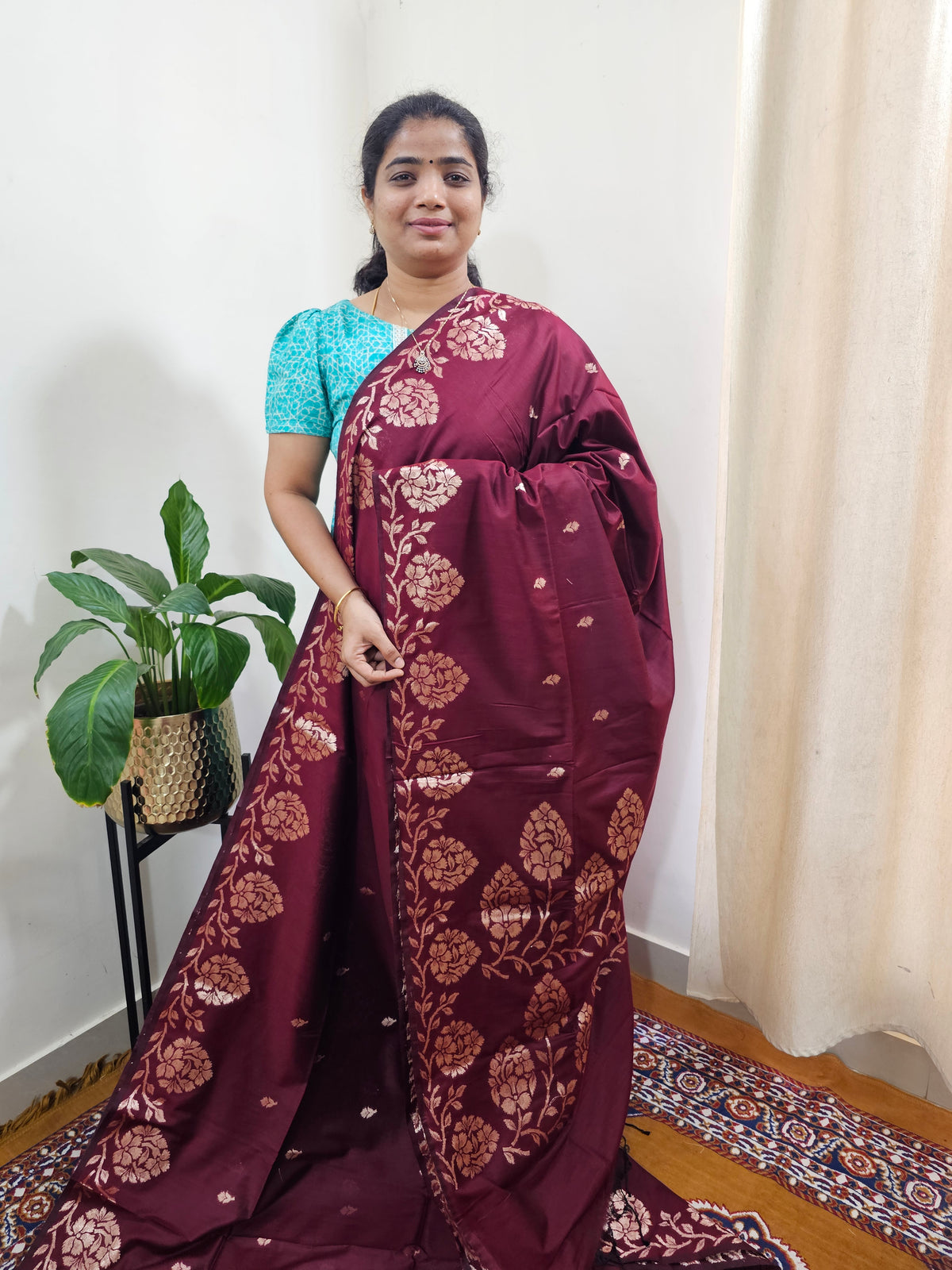 Semi Soft Silk Saree - Maroon