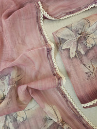 Linen by Tissue Unstitched Salwar -  Onion Pink