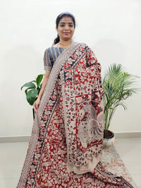 Cotton Kalamkari Saree - Red with Black