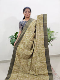 Semi Ghicha Digital Printed Saree - Green