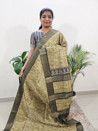 Semi Ghicha Digital Printed Saree - Green