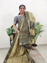 Semi Ghicha Digital Printed Saree - Green