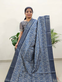 Semi Ghicha Digital Printed Saree - Blue
