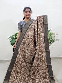 Semi Ghicha Digital Printed Saree - Dark Green