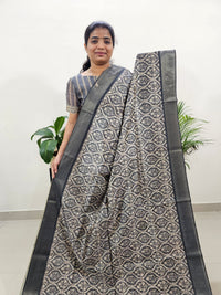 Semi Ghicha Digital Printed Saree -Grey