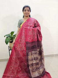 Bhagalpuri Batik Print - Pink with Maroon