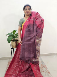 Bhagalpuri Batik Print - Pink with Maroon