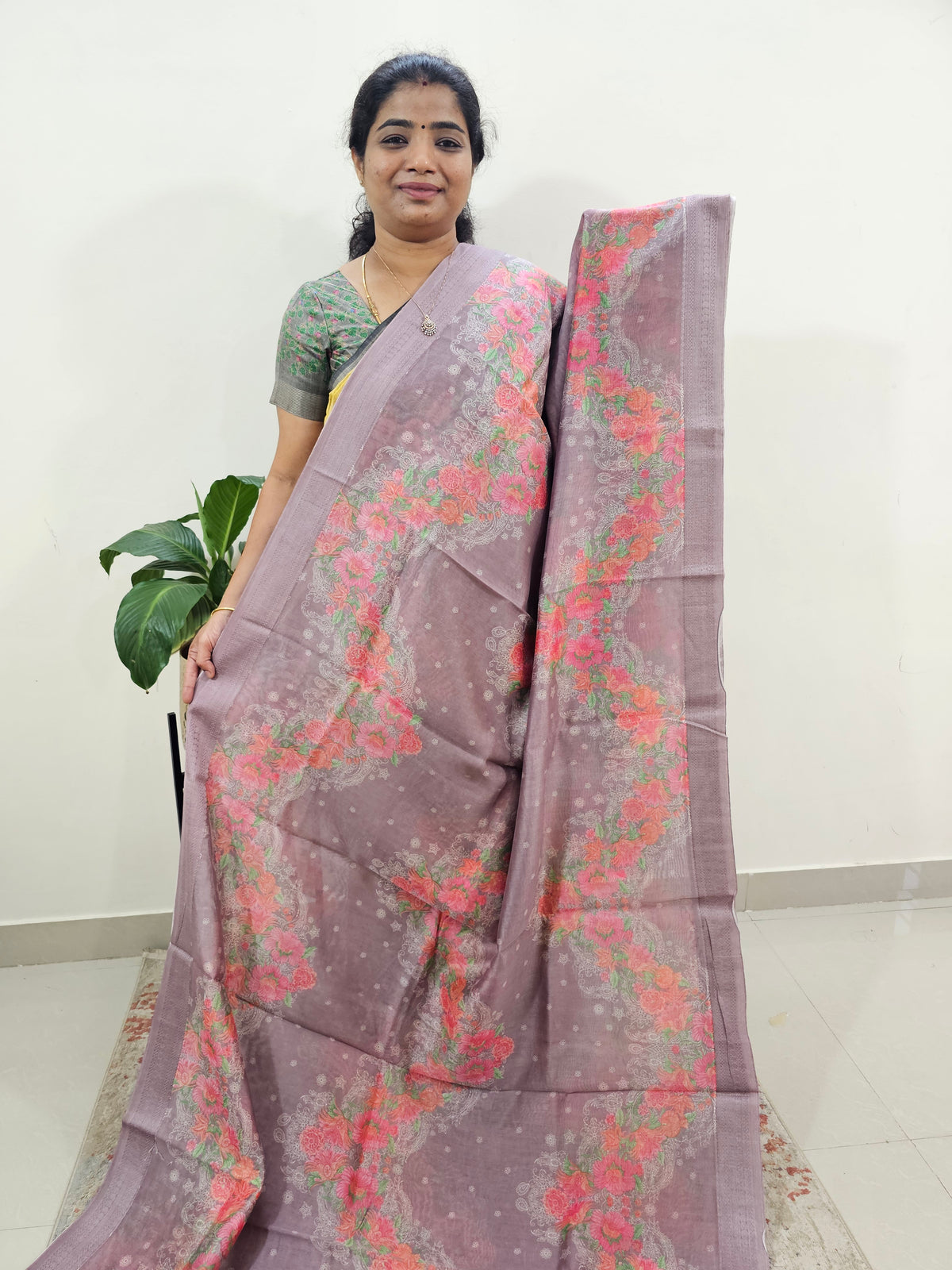 Pure Chanderi Butter Silk - Lavender