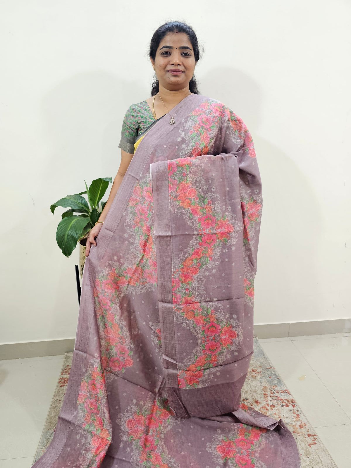 Pure Chanderi Butter Silk - Lavender