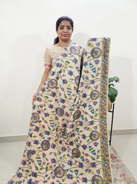 Cotton Kalamkari Saree - Off-white with Multi Shade