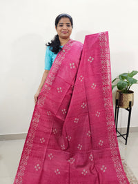 Bhagalpuri Batik Print - Pink with Maroon