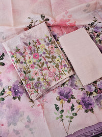 Chanderi with Heavy Hand Emboridery Unstitched Salwar Suit  - Purple