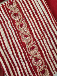 Cotton Unstitched Salwar - Red