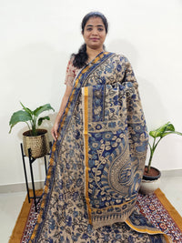 Kota Cotton with Kalamkari Printed Saree - Blue