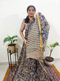 Kota Cotton with Kalamkari Printed Saree - Blue