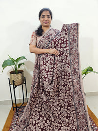 Cotton Kalamkari Saree - Maroon