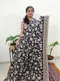 Cotton Kalamkari Saree - Black