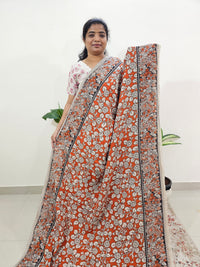 Cotton Kalamkari Saree - Orange