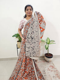 Cotton Kalamkari Saree - Orange
