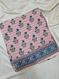 Cotton Kalamkari Saree - Pink Stripes