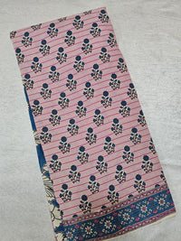 Cotton Kalamkari Saree - Pink Stripes