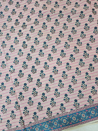 Cotton Kalamkari Saree - Pink Stripes