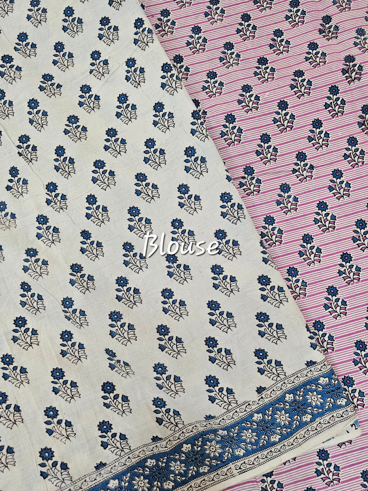 Cotton Kalamkari Saree - Pink Stripes