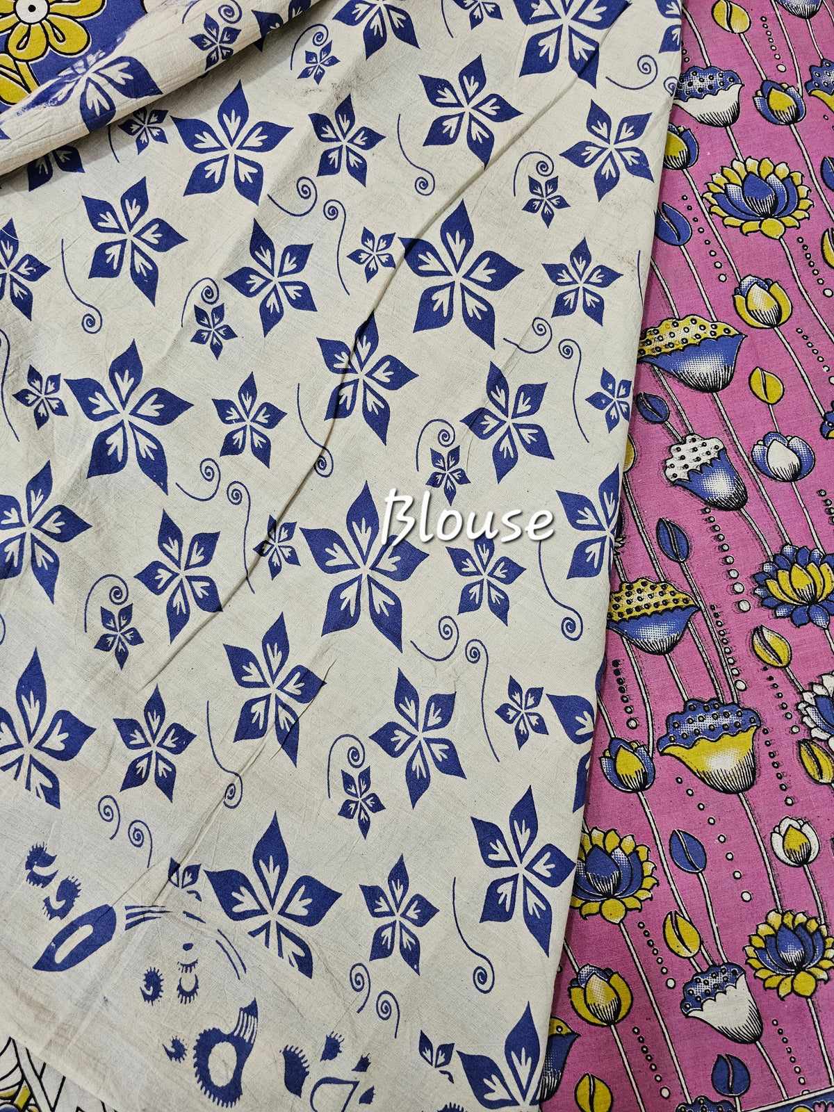 Cotton Kalamkari Saree - Pink with Violet