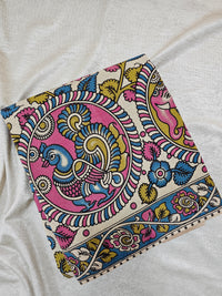 Cotton Kalamkari Saree - Cream with Multi Shade