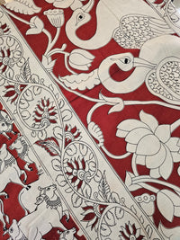 Cotton Pichwai Printed Saree - Red