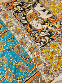 Cotton Kalamkari Printed Saree - Dark Sea Blue